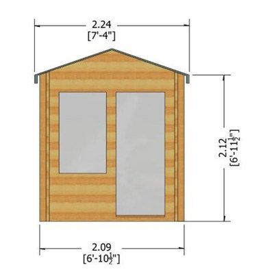 Crinan Log Cabin Home Office Garden Room Approx 7 x 7 Feet - 5