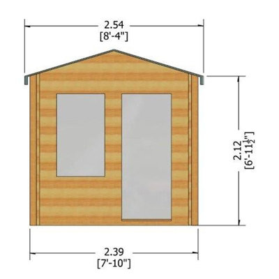 Crinan Log Cabin Home Office Garden Room Approx 8 x 8 Feet - 6