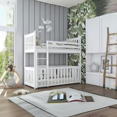 Wooden bunk bed cris with cot bed discount