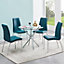 Criss Cross Round Clear Glass Dining Table With Chrome Legs