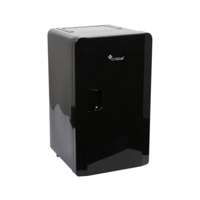 Cristal 16L Compact Mini Cooler Fridge with Built-in 12V Adapter - Black