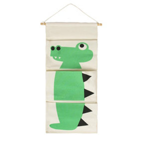 Crocodile Felt Hanging Storage Pocket Organiser Kids Door Hanging Closet Bag