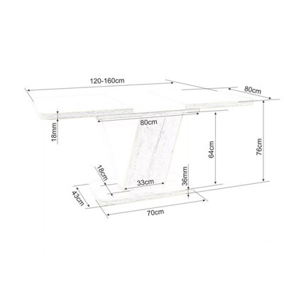Crocus Extending Dinning Table Modern Design - Wotan Oak / White Matt