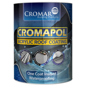 Cromapol Acrylic Waterproof Roof Coating - Emergency Leak Repair - 1KG Grey