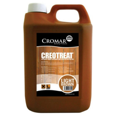 Alphachem Creotreat Creo-Coat Exterior Wood Treatment Fence Oil Base Timber Dark Brown 4L Litre Wood Preserver