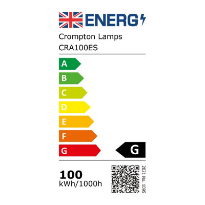 Crompton Lamps 100W GLS E27 Dimmable Craftlight White (3 Pack)