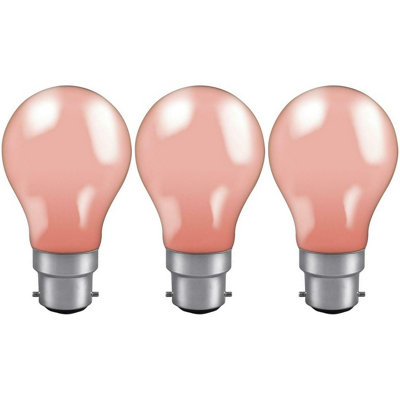 Crompton Lamps 15W GLS B22 Dimmable Colourglazed IP65 Pink (3 Pack)