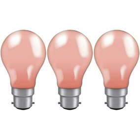 Crompton Lamps 15W GLS B22 Dimmable Colourglazed IP65 Pink (3 Pack)