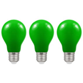Crompton Lamps 15W GLS E27 Dimmable Colourglazed IP65 Green (3 Pack)