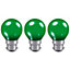 Crompton Lamps 15W Golfball B22 Dimmable Colourglazed IP65 Green (3 Pack)
