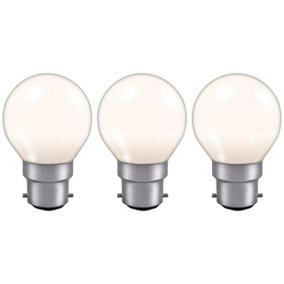 Crompton Lamps 15W Golfball B22 Dimmable Colourglazed IP65 White (3 Pack)