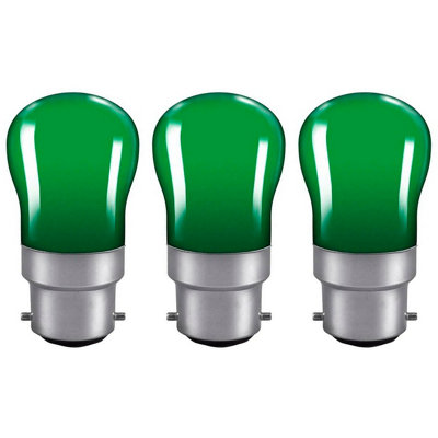 Crompton Lamps 15W Pygmy B22 Dimmable Green (3 Pack)