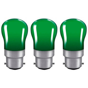 Crompton Lamps 15W Pygmy B22 Dimmable Green (3 Pack)