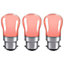 Crompton Lamps 15W Pygmy B22 Dimmable Pink (3 Pack)