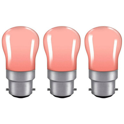 Crompton Lamps 15W Pygmy B22 Dimmable Pink (3 Pack)