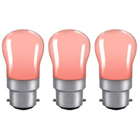 Crompton Lamps 15W Pygmy B22 Dimmable Pink (3 Pack)