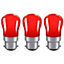 Crompton Lamps 15W Pygmy B22 Dimmable Red (3 Pack)