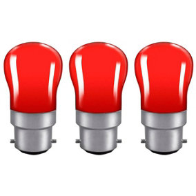 Crompton Lamps 15W Pygmy B22 Dimmable Red (3 Pack)