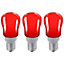 Crompton Lamps 15W Pygmy E14 Dimmable Red (3 Pack)