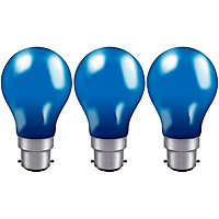 Crompton Lamps 25W GLS B22 Dimmable Colourglazed IP65 Blue (3 Pack)