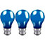 Crompton Lamps 25W GLS B22 Dimmable Colourglazed IP65 Blue (3 Pack)