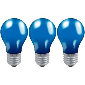 Crompton Lamps 25W GLS E27 Dimmable Colourglazed IP65 Blue (3 Pack)