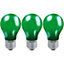 Crompton Lamps 25W GLS E27 Dimmable Colourglazed IP65 Green (3 Pack)