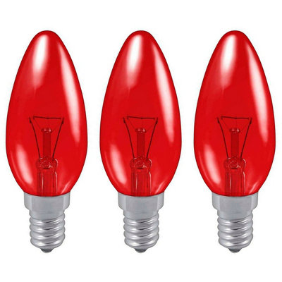 Crompton Lamps 40W Candle E14 Dimmable Fireglow Red (3 Pack) | DIY At B&Q