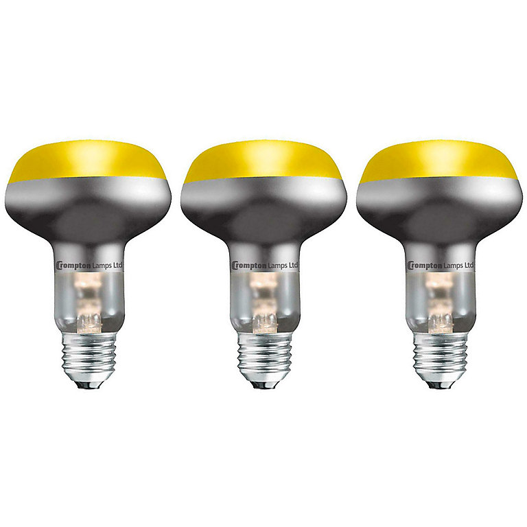 6x 40W R63 LED Pearl Reflector Coloured Yellow Bulb ES E27 Light Lamp 