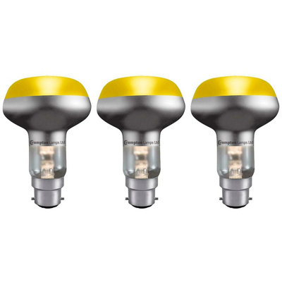 Crompton Lamps 60W R80 Reflector B22 Dimmable Yellow (3 Pack) | DIY At B&Q