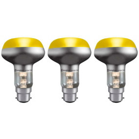 Crompton Lamps 60W R80 Reflector B22 Dimmable Yellow (3 Pack)