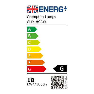 Crompton Lamps CFL PLC 18W 2 Pin Double Turn Cool White Frosted D