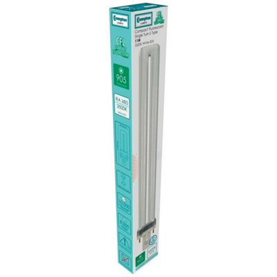 Crompton Lamps CFL PLS 11W 2 Pin Single Turn White Frosted S Type
