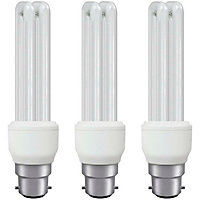 Crompton Lamps CFL Tubular 11W B22 T4 Stick Warm White Frosted (50W Eqv) (3 Pack)