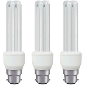 Crompton Lamps CFL Tubular 11W B22 T4 Stick Warm White Frosted (50W Eqv) (3 Pack)