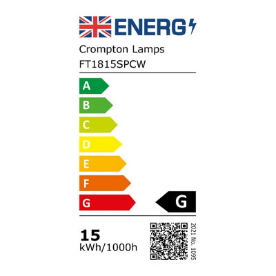 Crompton Lamps Fluorescent 18" T8 Tube 15W Triphosphor Cool White F15W/840