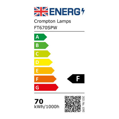 Crompton Lamps Fluorescent 6ft T8 Tube 70W Triphosphor (25 Pack) White F70W/835