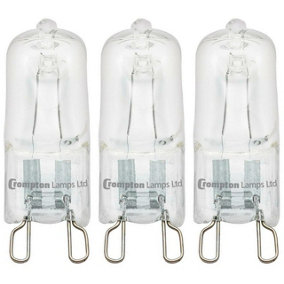 Crompton Lamps Halogen G9 Capsule 33W Dimmable Warm White Clear Energy Saver (3 Pack)