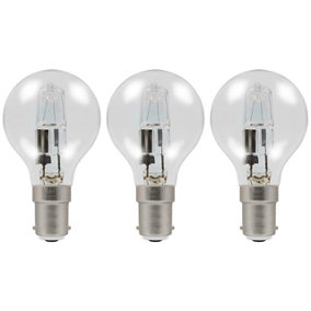 Crompton Lamps Halogen Golfball 18W B15 Dimmable Warm White Clear Energy Saver (3 Pack)