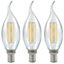 Crompton Lamps LED Bent Tip Candle 5W E14 Dimmable Filament Warm White Clear (40W Eqv) (3 Pack)