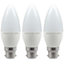 Crompton Lamps LED Candle 4.9W B22 Daylight Opal (40W Eqv) (3 Pack)