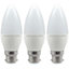 Crompton Lamps LED Candle 4.9W B22 Warm White Opal (40W Eqv) (3 Pack)