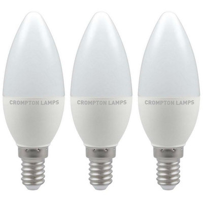 Crompton Lamps LED Candle 4.9W E14 Warm White Opal (40W Eqv) (3 Pack)