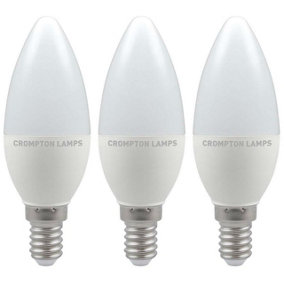 Crompton Lamps LED Candle 4.9W E14 Warm White Opal (40W Eqv) (3 Pack)