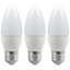 Crompton Lamps LED Candle 4.9W E27 Cool White Opal (40W Eqv) (3 Pack)