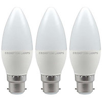 Crompton Lamps LED Candle 5.5W B22 Dimmable Daylight Opal (40W Eqv) (3 Pack)
