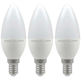 Crompton Lamps LED Candle 5.5W E14 Cool White Opal (40W Eqv) (3 Pack)