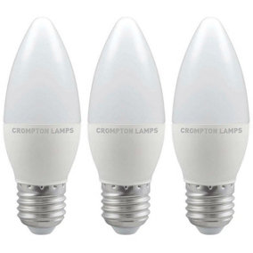 Crompton Lamps LED Candle 5.5W E27 Cool White Opal (40W Eqv) (3 Pack)