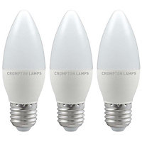 Crompton Lamps LED Candle 5.5W E27 Daylight Opal (40W Eqv) (3 Pack)