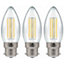 Crompton Lamps LED Candle 5W B22 Dimmable Filament Warm White Clear (40W Eqv) (3 Pack)